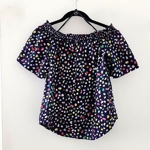 J Crew multi colored spot cropped top